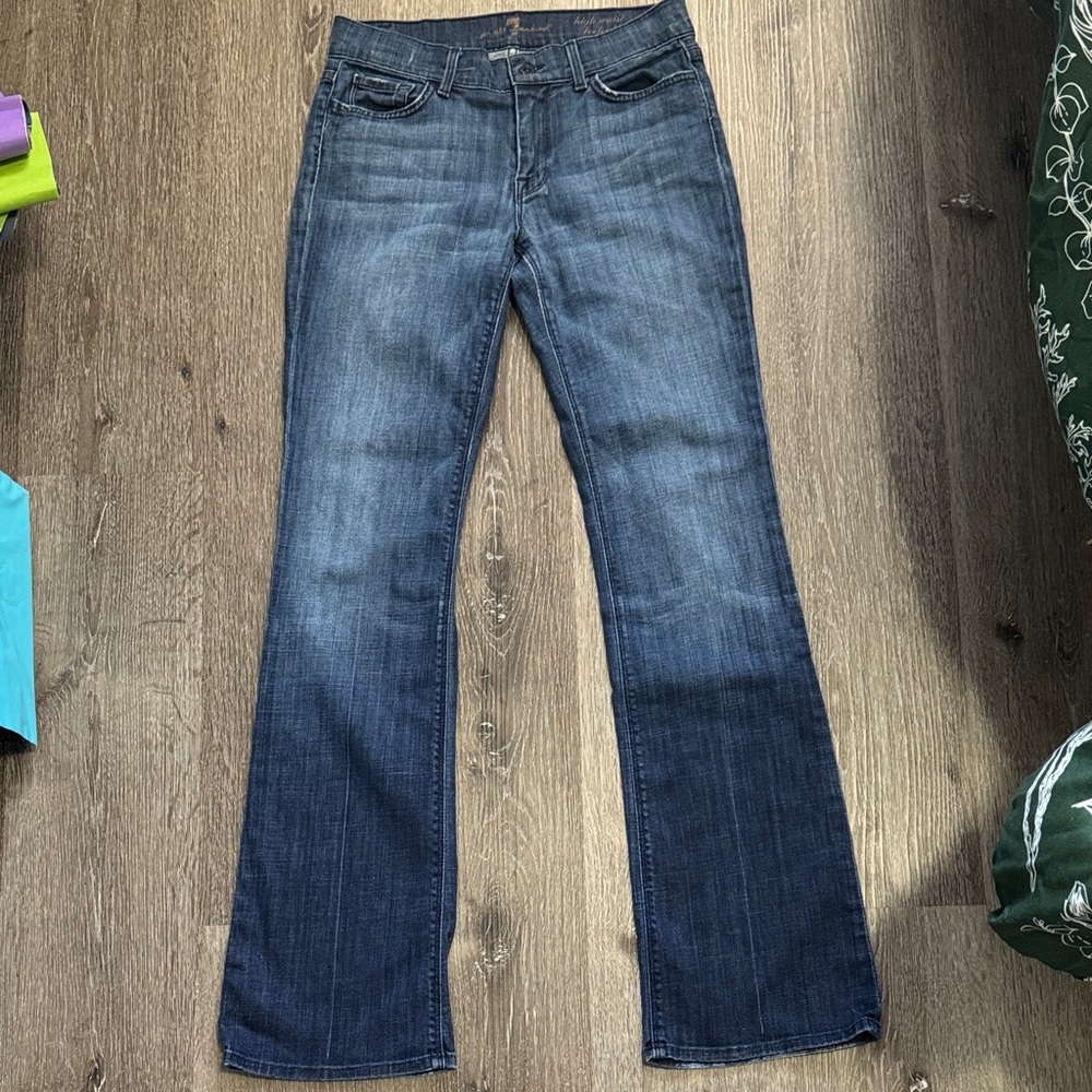 7 For All Mankind Dark Blue Boot Cut Jeans